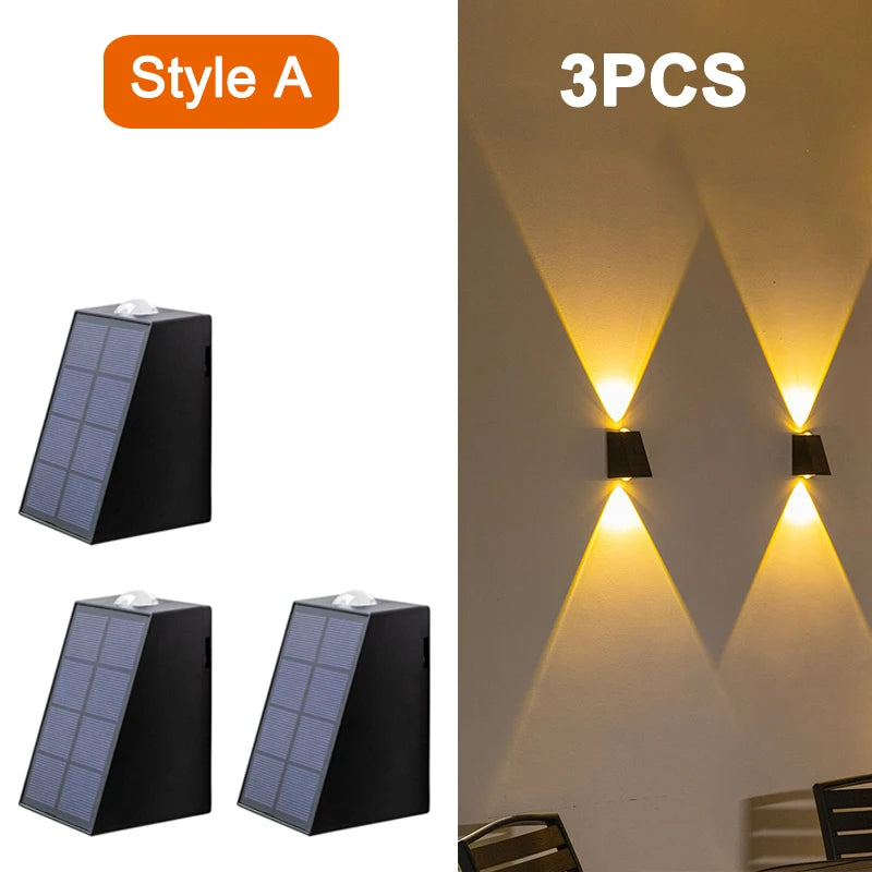 NEW Solar Wall Lights Outdoor Waterproof Street Decoration Wall Lighting LED Solar Power Porch Lamp For Villa Patio Garden