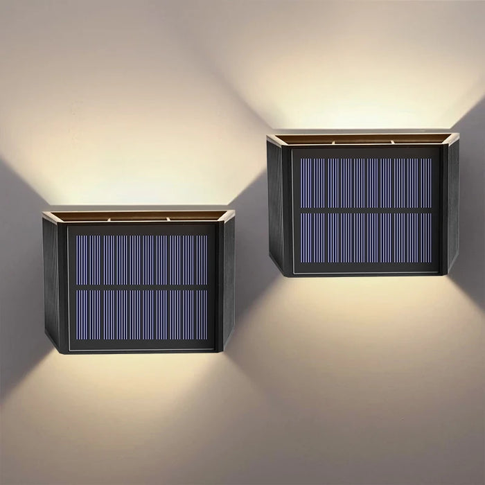 Solar Wall Lamp Outdoor Waterproof Solar Powered Light UP and Down Illuminate Home Garden Yard Decoration Outside Sunlights