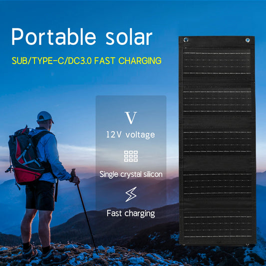 35W Portable Foldable Solar Panel Charger with USB Port - Compact & Lightweight Design for Outdoor Travel & Camping