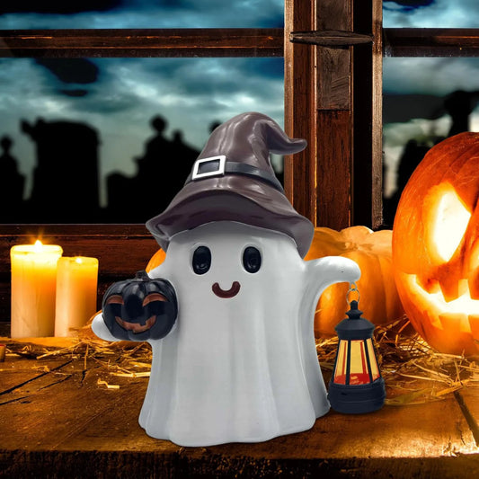 Halloween Ghost Lantern Ornament Solar Powered Design Light Nightlight Garden Sculpture Lights Cute Yard Holiday Decorations