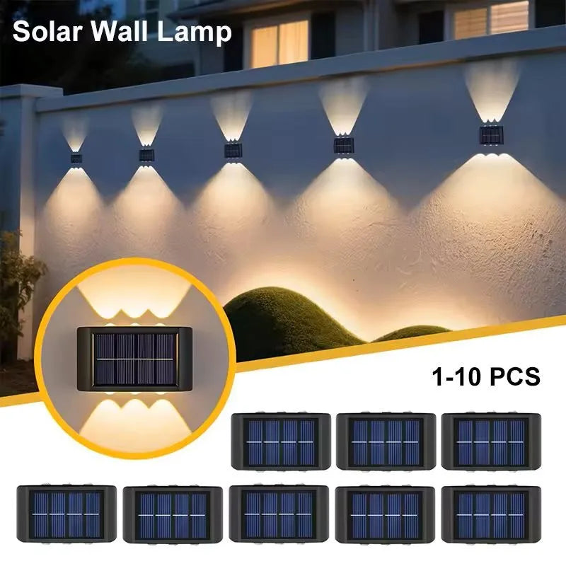 Solar Fence Up and Down Lighting Small Solar Step Lights Waterproof Deck Lighting Outdoor Terrace Shed Pool