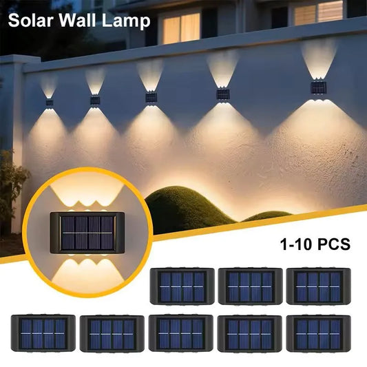 Solar Fence Up and Down Lighting Small Solar Step Lights Waterproof Deck Lighting Outdoor Terrace Shed Pool