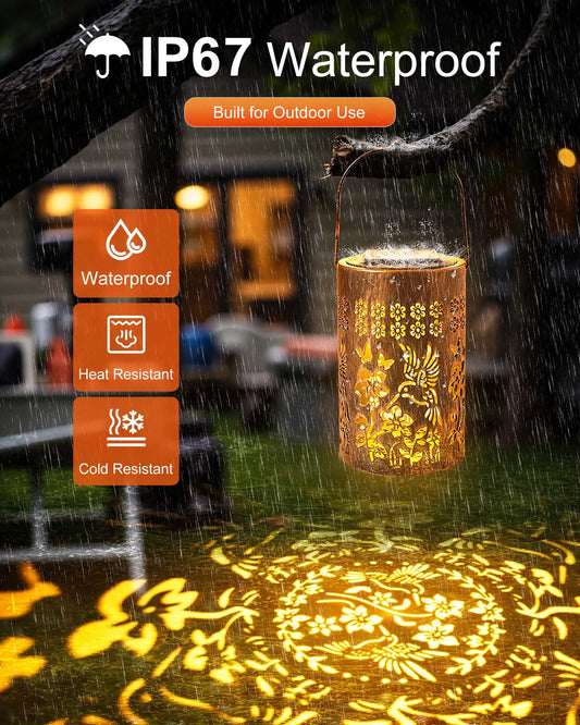 2025 Newest Fairy Solar Lantern Outdoor & Upgraded LED Beads, IP67 Waterproof, Warm White Lamp for Garden Patio Courtyard Path