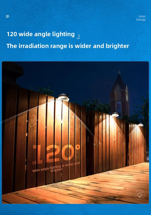 Fence solar lights for home gardens, outdoor courtyards, fence walls, decorative LED outdoor wall lights