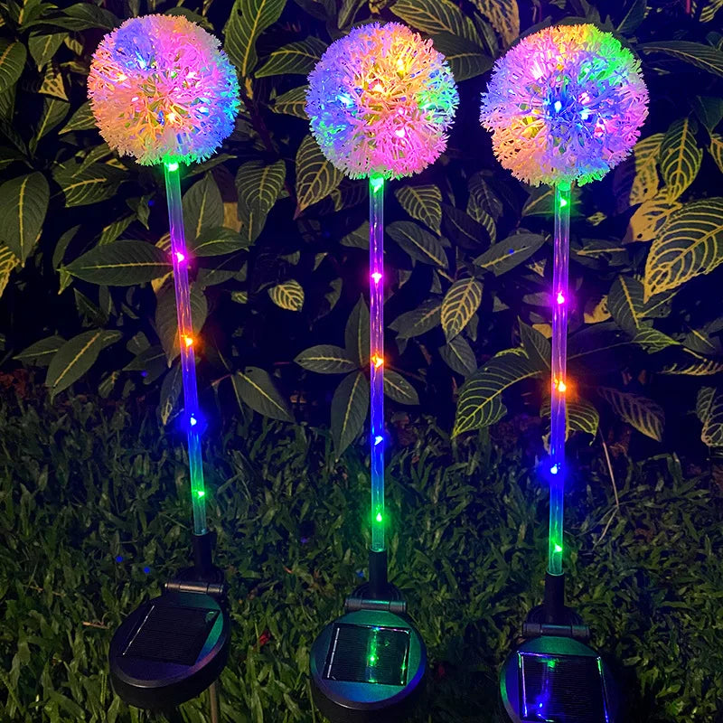 Garden Solar Dandelion Lights Outdoor Decor Light Waterproof Stake Lights For Yard Pathway Patio