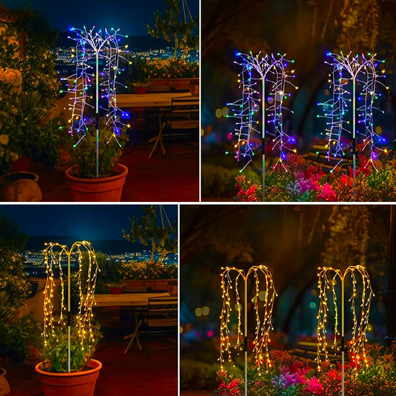 Solar Fairy Lights Outdoor Garden Waterproof Flower Lights For Yard Outside Patio Lawn Pathway Decorative Lamp 1pcs