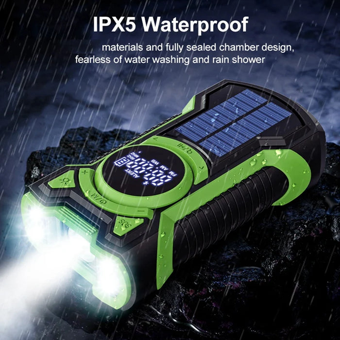 Hand Crank Portable AM/FM/NOAA Solar Radio Weather Radio Emergency Radio With LED Flashlight Bluetooth 5.0 Speaker-C