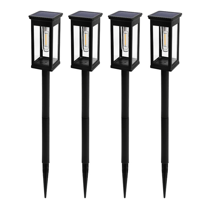 Retro Solar Pathway Warm Lights Outdoor Waterproof Solar Powered Garden for Walkway Yard Backyard Landscape Lighting Decorative