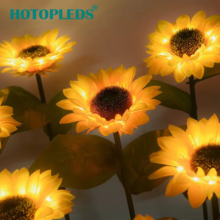 LED Solar Sunflowers Flower Light Home Decorative Flower Lights  Waterproof Landscape Light Garden Decoration Lawn Lamp