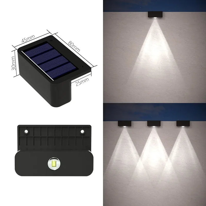 Solar Wall Lights Outdoor Square Solar Wireless Wall Mount Lights IP65 Waterproof Outdoor Wall Lamps Decorative for Garden