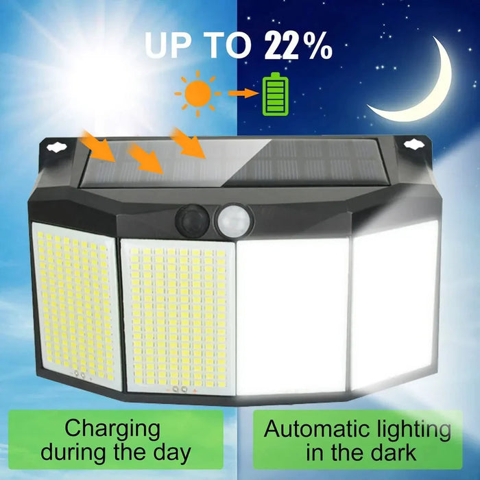 3 Modes Split Solar Lights Outdoor Waterproof with Motion Sensor Floodlight Remote Control for Patio Garage Backyard Wall Lamps