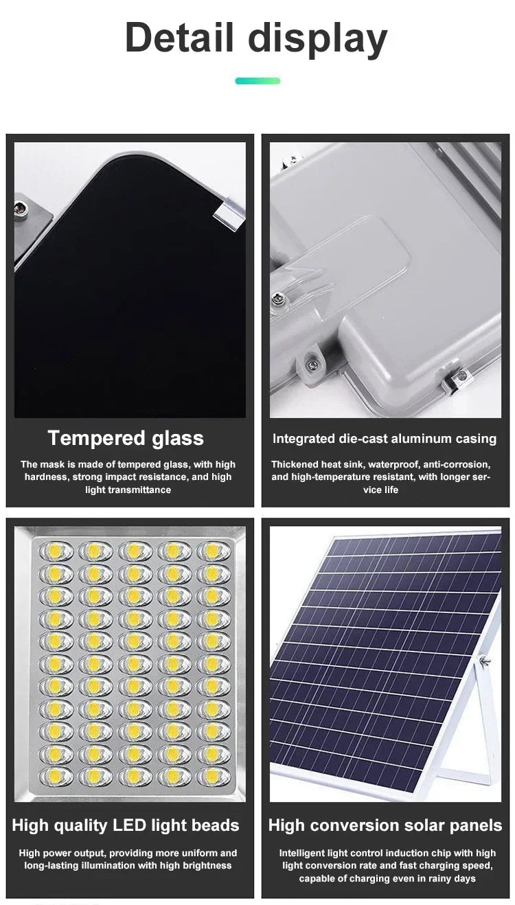 2000w Split Solar street Light Outdoor Aluminum Solar Street light Garden sunlight House Remote Control Waterproof Wall Lamp