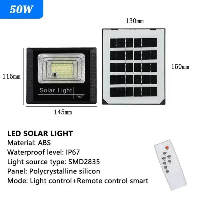 30/50/100/200/300/500W Solar Outdoor Lights High Brightness Waterproof Street Lamp Led Powered Sportlight with Remote Control