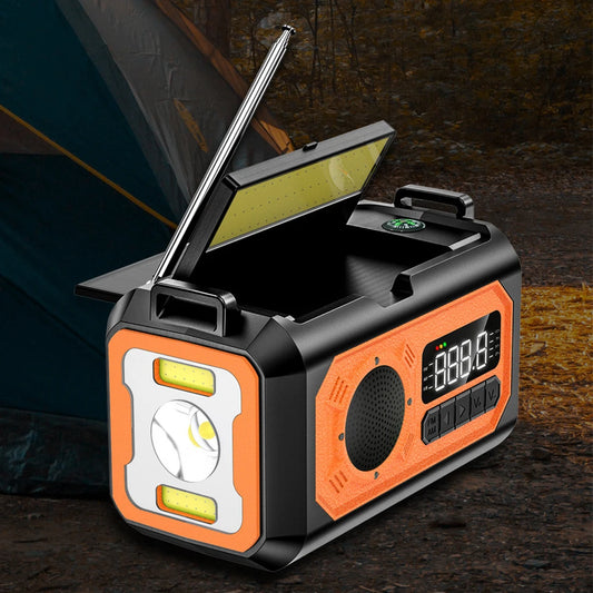 12000mAh Weather Radio AM/FM/NOAA Multifunction Radio Hand Crank Solar Portable Emergency Radio Reading Lamp for Outdoor Camping
