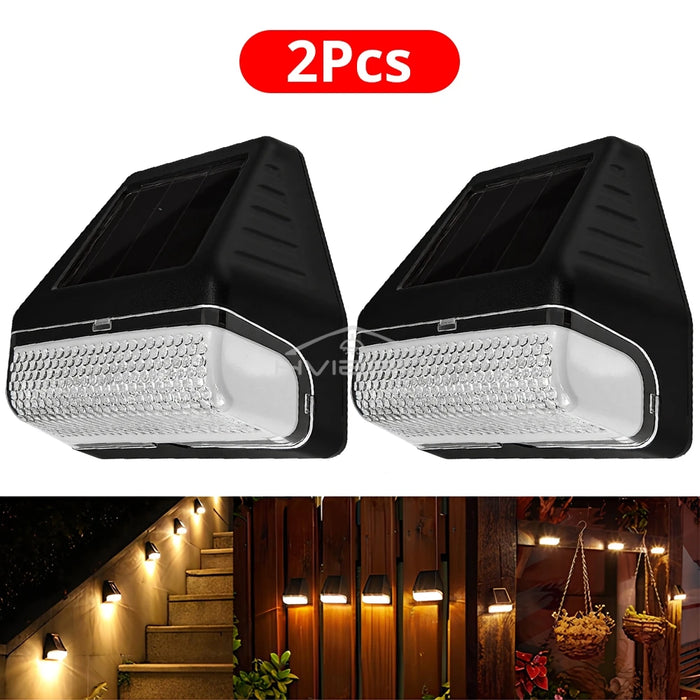 Led Solar Wall Lamps Lighting Ultra Bright Outdoor Rainproof Courtyard Garden Decoration Staircase Steps Fences Induction Light