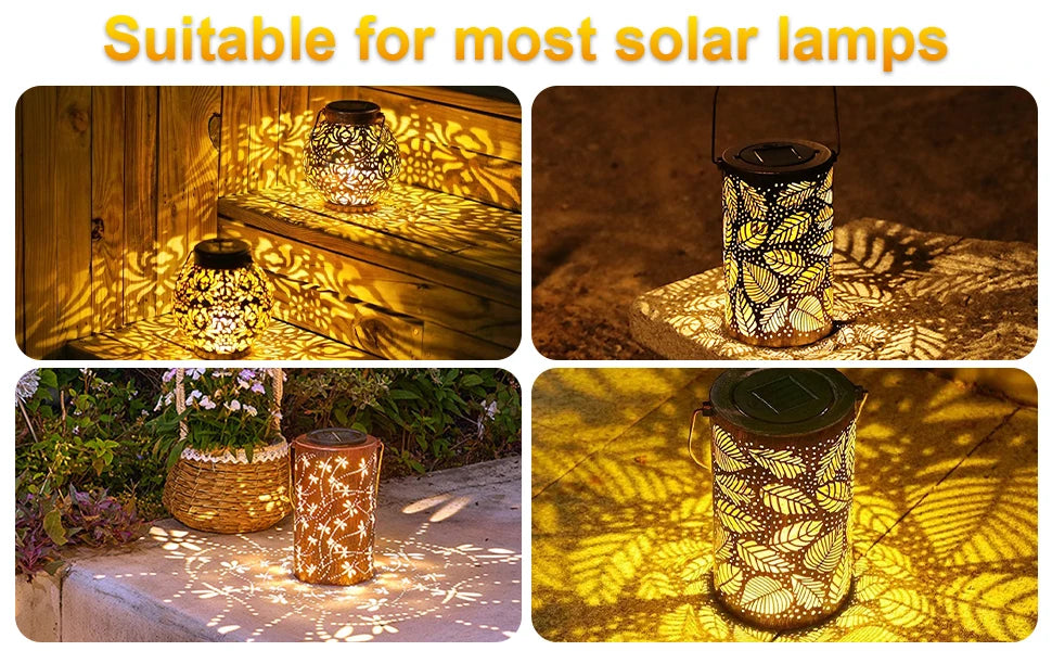 Led Solar Hanging Lantern Hanging Solar Lantern Retro Iron Art Lantern Decorative Outdoor Waterproof Garden Yard Lawn Lights