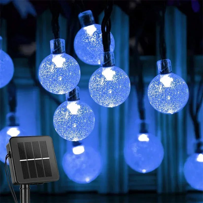 Solar String Lights Outdoor Solar Powered Light Led Crystal Globe Light With 8 Modes Waterproof for Garden Christmas Party Decor