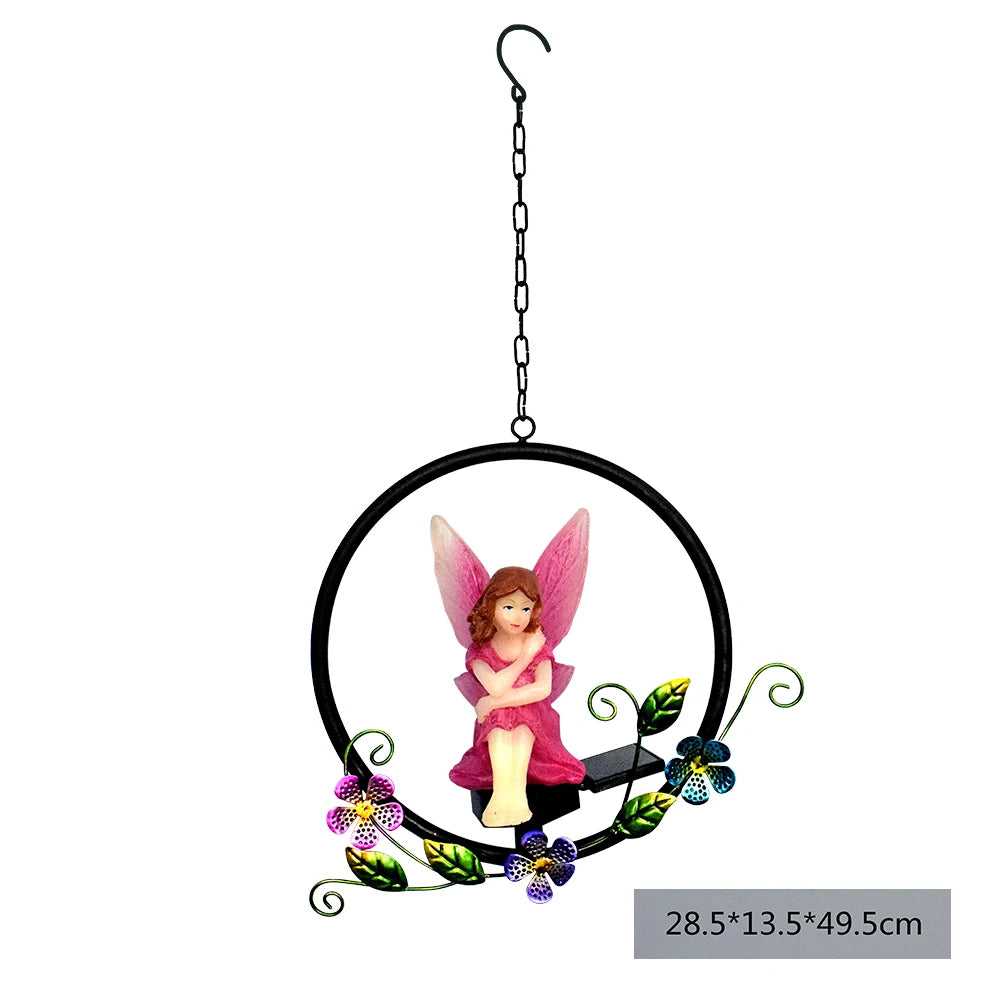LED Solar Flower Fairy Light Outdoor Waterproof Hanging Light Lawn Stakes Lamps for Home Garden Courtyard Festival Decoration