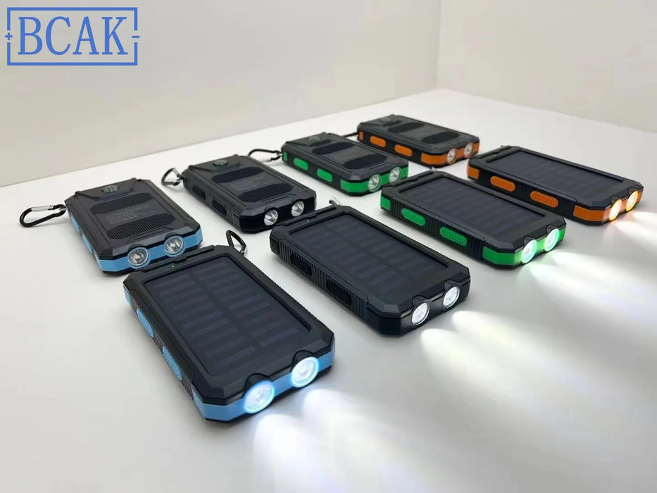 Hot New Style 200000mAh  Large Capacity Solar Power Bank New Portable With Lanyard Compass External Battery Outdoor Camping Char