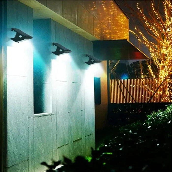 Solar LED Street Light Outdoor Clip-on Motion Sensing Light IP65 Waterproof Camping Light for Fence Deck Wall Camping Tent Patio