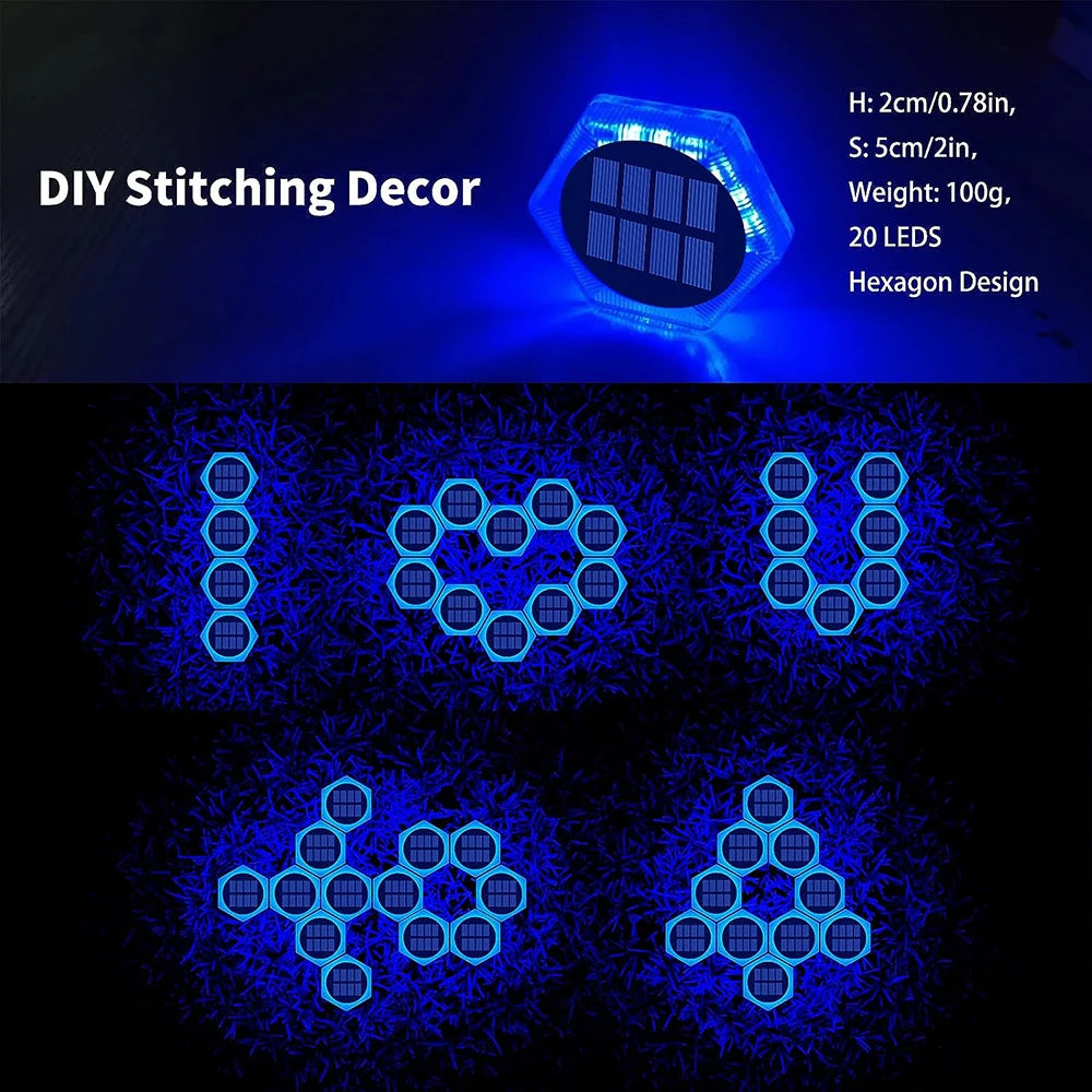 Solar Deck Lights Auto On/Off Dock Post Lights Driveway Fence Stairs Yard Patio Pathway Porch - Solar Powered Step Lights Blue