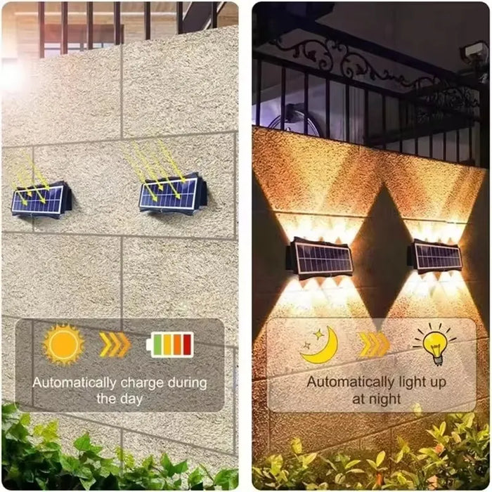 Solar Wall Lamp Outdoor LED Solar Light Waterproof Up And Down Luminous Lighting Yard Garden Decoration Solar Powered Lights