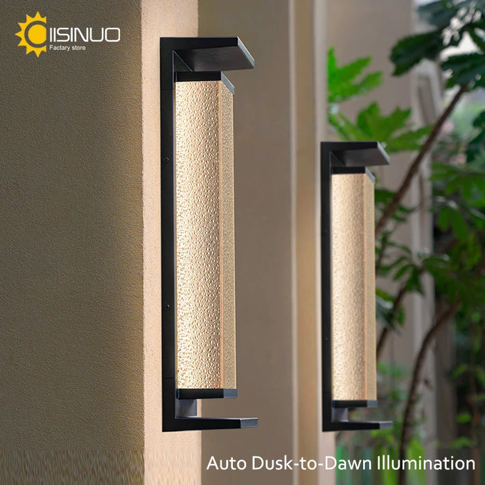 Solar Wall Light Outdoor Dusk to Dawn Porch Lighting Fixture Waterproof Solar Lanterns Anti-Rust Lanterns for Front Patio Garage