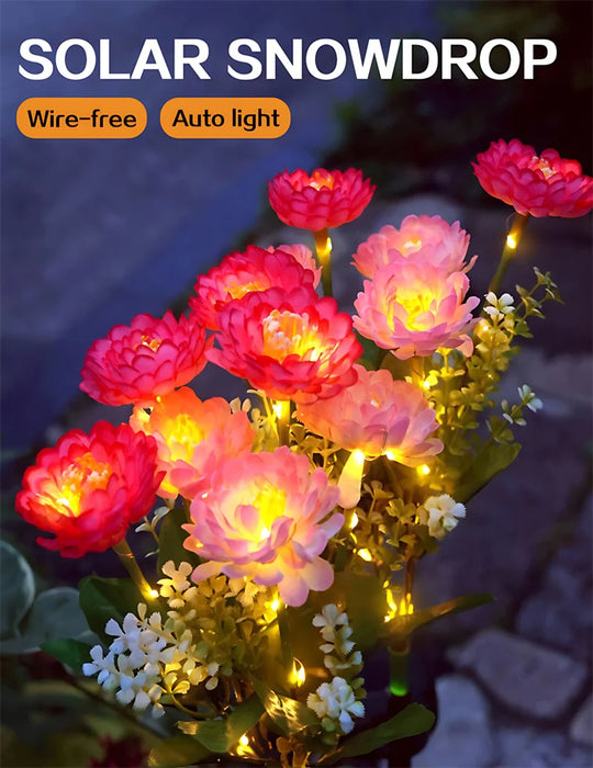 Solar Snow Flower Lights For Outdoor Courtyard Decoration, LED Simulation Flower Lights, Solar Lawn Lights For Garden Lights
