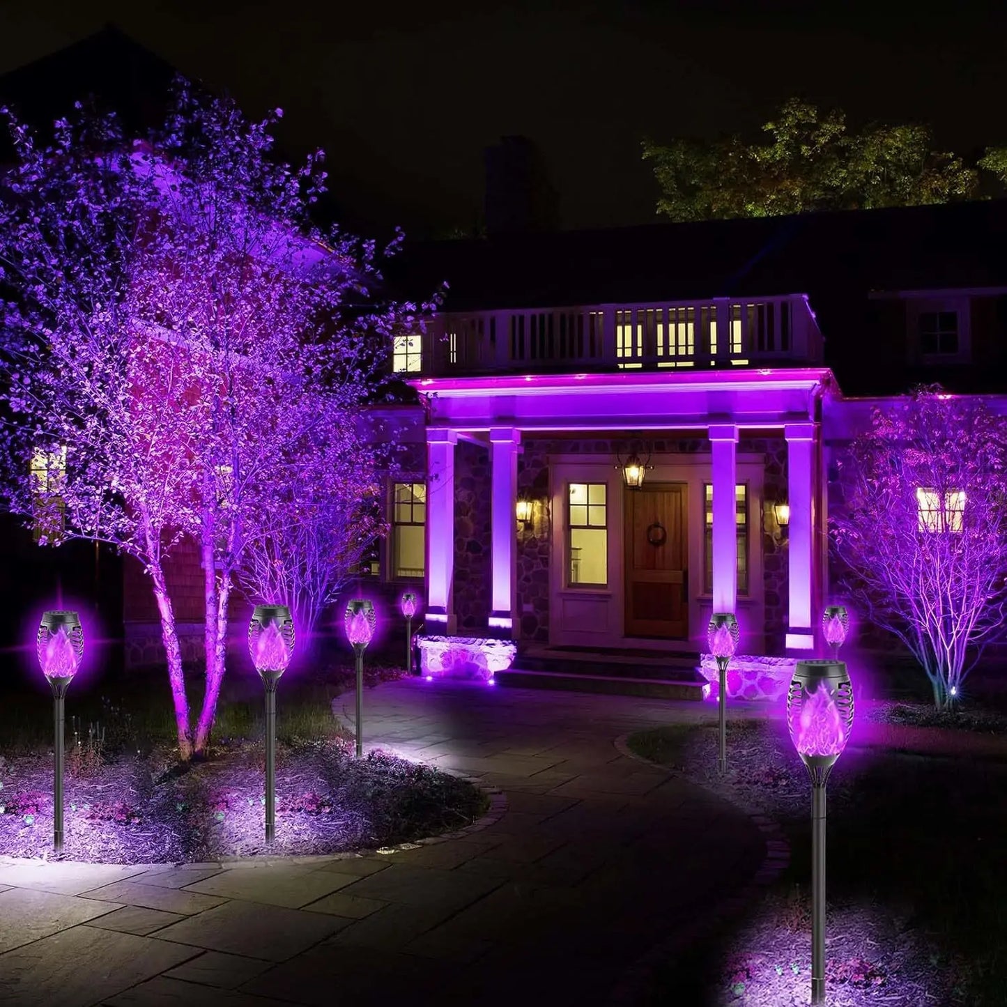 Solar Torch Flame Lights for Halloween and Ghost Festival Solar Light Outdoors