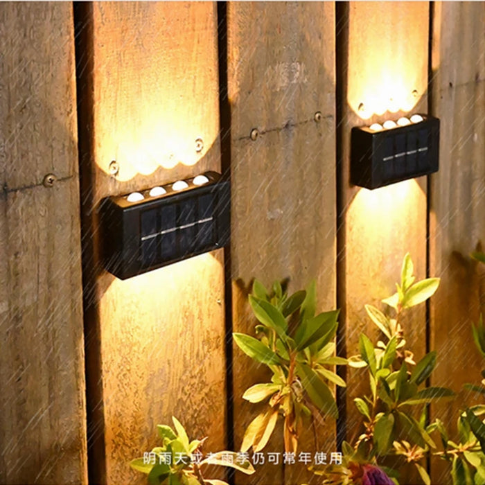 Solar Outdoor Wall Light 10 LED Waterproof Garden Light Courtyard Balustrade Decorative Atmosphere Lamp Down Luminous Solar Lamp