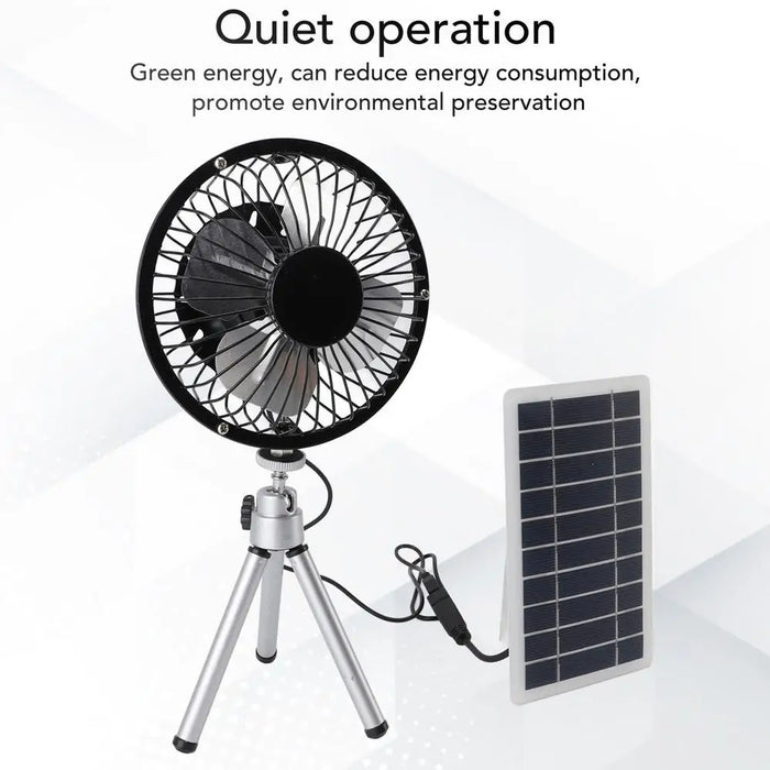 Solar Powered Outdoor Fan 10W Multipurpose Solar Camping Fan Outdoor Cooling Fan USB Charging Solar Panel Fan Portable Solar Fan