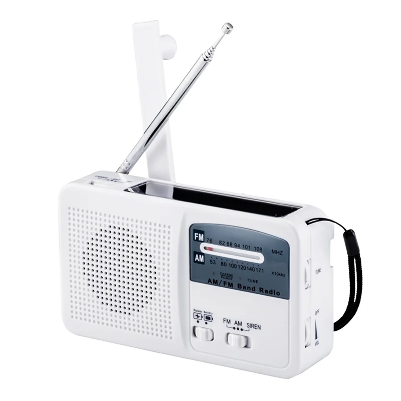 ABUO-FM/AM Radio Solar Hand Crank Self Powered Radio Multifunctional Portable Emergency Radio With Flashlight