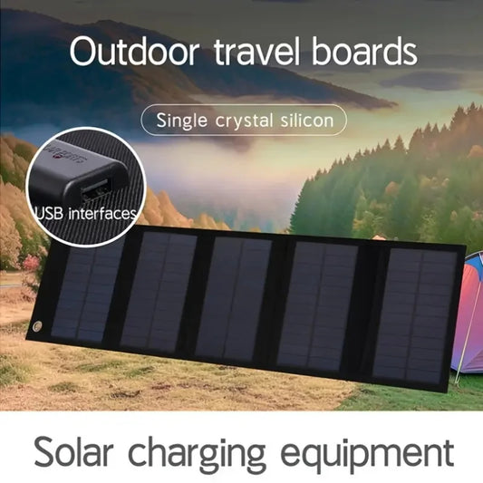 Portable solar panel, 5V/2A USB+TYPE-C solar charger, foldable solar panel, suitable for outdoor activities and travel