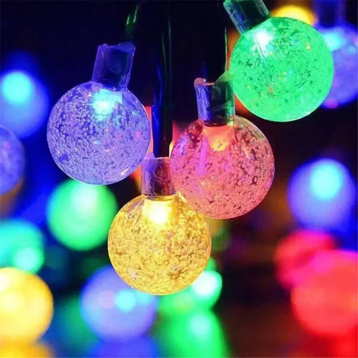 Solar String Lights Garden LED Outdoor Crystal Ball Fairy Light Home Patio Yard Christmas Decoration Lamp Garden Garland Wedding