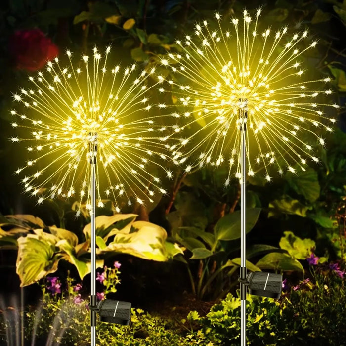 Christmas Solar Dandelion Fireworks Light Outdoor Waterproof Courtyard Garden Atmosphere Decoration Ground Insertion Lawn Light