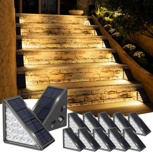 Solar Step Lights for Outside,1-4pack Solar Stair Lights Outdoor Waterproof IP65,Outdoor Deck Step Lights,Solar Lights for Stair