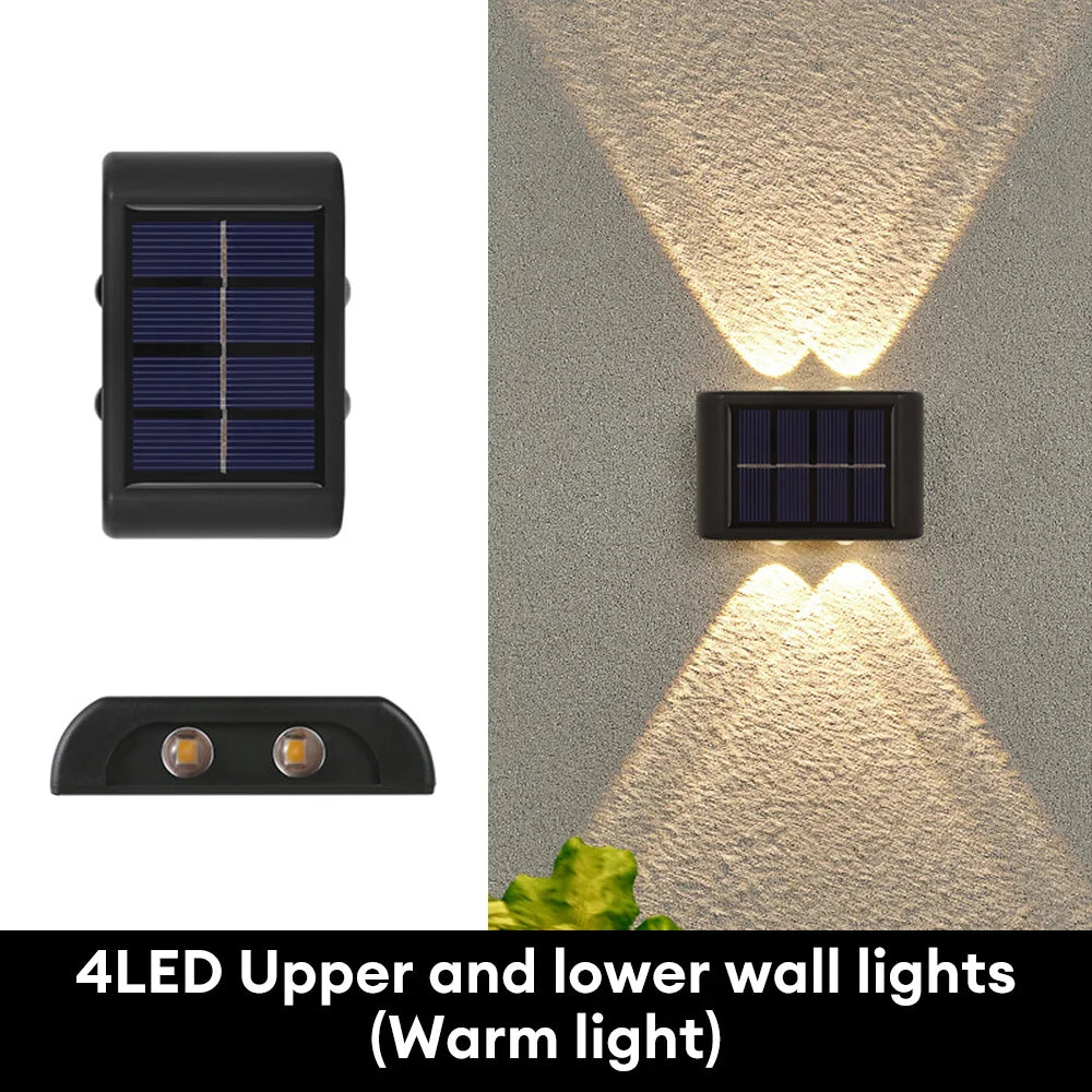 Solar Wall Light Outdoor Waterproof Solar Led Lights Up and Down Luminous Lamp for Garden Yard Street Landscape Balcony Decor