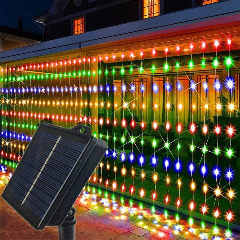 Lights Decoration Solar Curtain Lights Outdoo Fairy Lights String Lights LED Lights Christmas Wedding Party Decor 2025 New Year