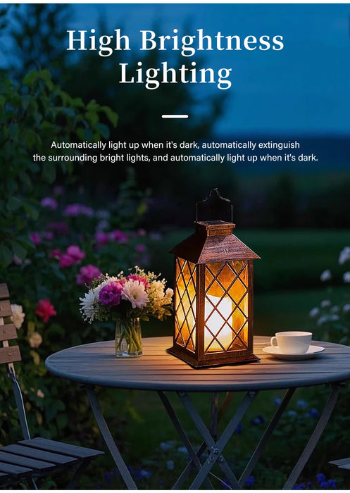 New Solar Palace Lantern Outdoor Solar Lights Lawn Landscape Hanging Atmosphere Candle Lamp Waterproof Floor Yard Garden Decor