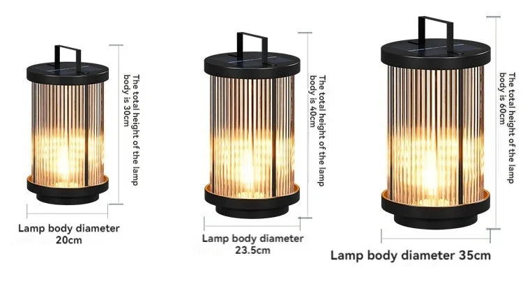 Modern Designer Solar Lamps Outdoor Waterproof Garden Glass Lanterns Street Villa Courtyard Lawn Balcony Decoration Floor Lights