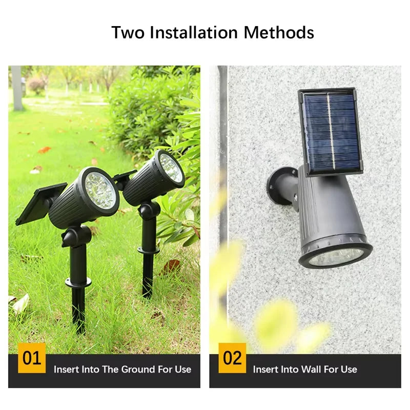 Solar Pathway Lights Outdoor Waterproof Bright Monocrystalline Silicon Garden Decora Light LED Landscape Lamp for Yard Fenced