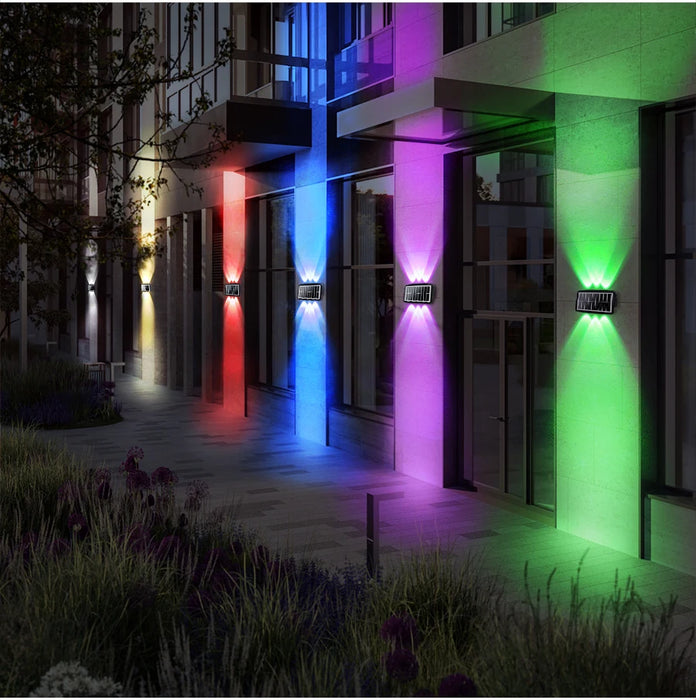 Solar Wall Washing Lamp 4/6/8 LED Waterproof Outdoor LED Wall Light Courtyard Lamp Decorative Balcony Garden Atmosphere Lights