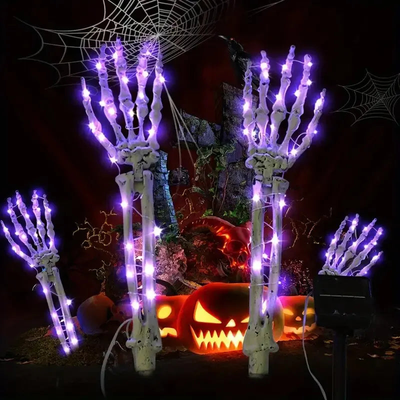 2PC Halloween Solar Ghost Hand LED Garden Lights Outdoor Waterproof Stake Lights Horror Atmosphere Decoration Lamp For Festival