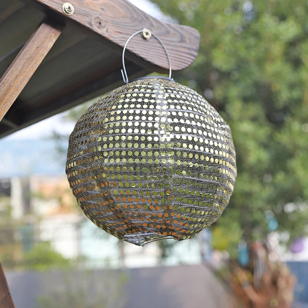 25cm LED Solar Lantern Lamp Solar Hanging Projection Lantern Waterproof Hanging Light Party Decor Outdoor Garden Decoration