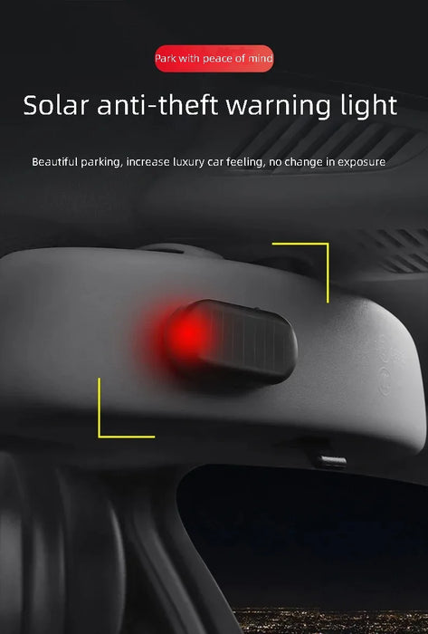 Solar Car Fake Security Light Powered Simulated Dummy Alarm Wireless Warning Anti Theft Caution Lamp LED Flashing Lamp New