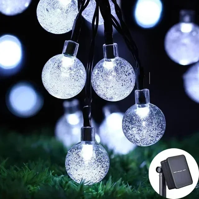 LED Solar Light String Outdoor Waterproof Christmas Decoration 200led Crystal Ball Camping Fairy Garland Garden Party Lamp