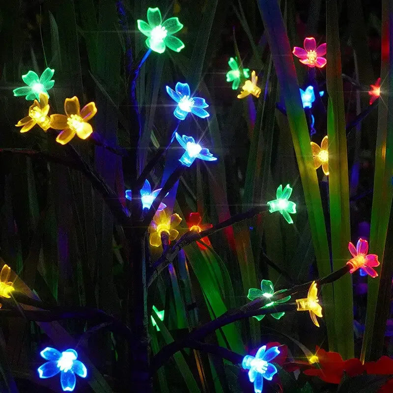 1~4 pcs LEDs Solar Flower Light Outdoor for Garden Decoration RGB Fairy Light Solar Powered Decor Lights for Landscape Backyard