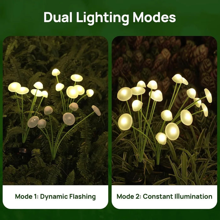 Solar Garden Lights Dual Mode LED Solar Mushroom Lights Waterproof Decor Yard Patio Pathway Jellyfish for Garden Ambiance