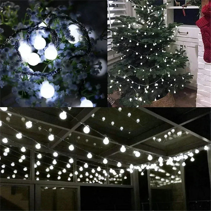 Solar String Light Outdoor Small Ball Lights with 8 Modes Waterproof Solar Powered Patio Light for Garden Christmas Halloween