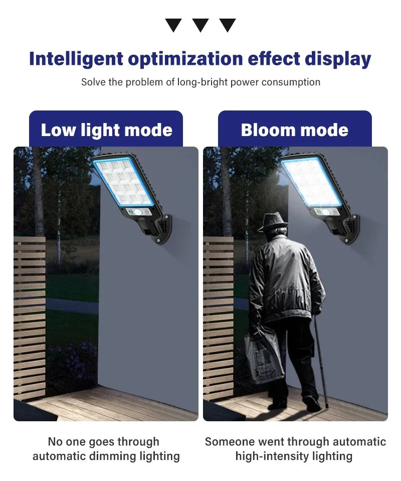 LED Solar Street Lights Outdoor 1-4 Pack Solar Lamp with 3 Light Mode Waterproof Motion Sensor Security Lighting for Garden